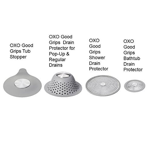 OXO Good Grips Silicone Shower & Tub Drain Protector, Hair Catcher