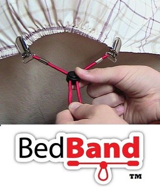 Bed Band- White. Original Sheet Holder Straps (1 Pack) - USA Company-...