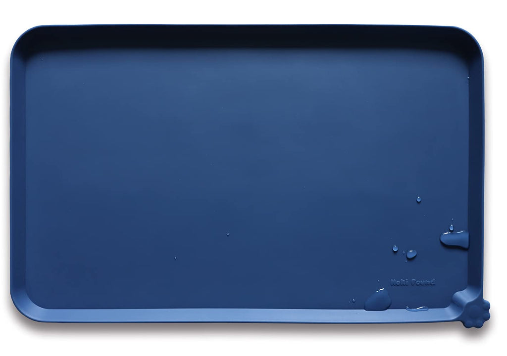 Hoki Found -Waterproof Pet Feeding Mats with High Lips - Multiple Size and...