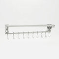 Stainless Steel Kitchen Utensil Holder with Hooks & Paper Towel Rack – Wall Mounted Organizer for Knives, Spoons,Spatula&Towels (19.658 inches+10 Hooks) 19.658 inches+10 Hooks
