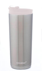 Travel Coffee Mug - 16 Oz. Stainless Steel Insulated Coffee Mug, Leak Proof Tumbler w/Dishwasher Safe Lid, Double Wall Travel Coffee Cup, Reusable Insulated Tumbler for Hot & Cold Beverages… Agata Grey Lid