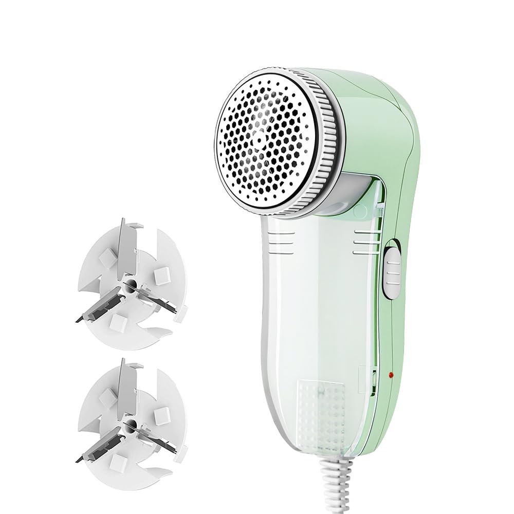 Fabric Shaver, Fuzz Balls Pills Lint Remover, AC120V Plug and Play Honeydew Mint Green