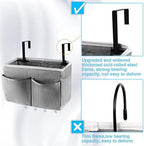 Bedside Caddy Organizer 5 Pockets and 4 Hooks for Bunk Bed Black