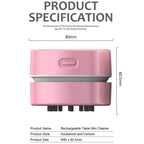 ODISTAR Mini Desktop Vacuum Cleaner for Table Dust (Pink AA Battery) Pink