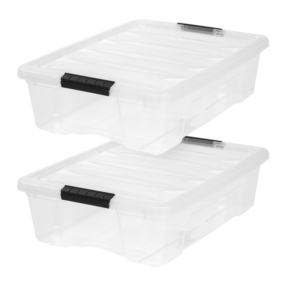 IRIS USA 4-Pack 13 Quart Storage Bins with Lids, Clear