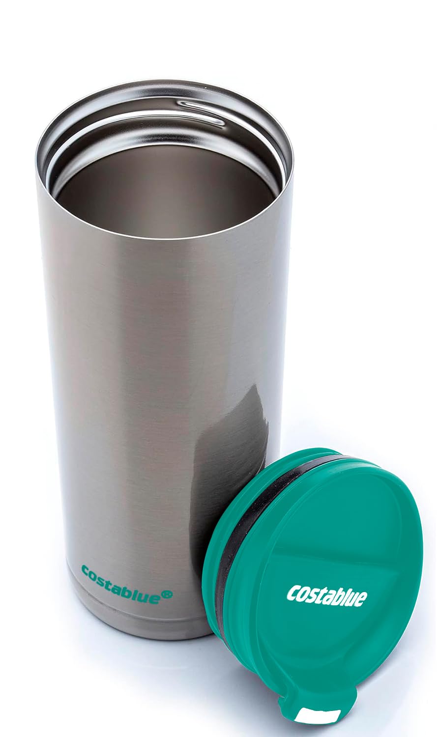 Travel Coffee Mug - 16 Oz. Stainless Steel Insulated Coffee Mug, Leak Proof Tumbler w/Dishwasher Safe Lid, Double Wall Travel Coffee Cup, Reusable Insulated Tumbler for Hot & Cold Beverages… Agata Grey Lid