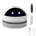 Desktop Vacuum Cleaner Mini Desk Vacuum Cleaner Portable Dust Crumb Sweeper White