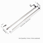 Adjustable Double Layer Stainless Steel Telescopic Towel Rack Fits Over Doors and Cabinets, Optimal for Bathroom, Kitchen, and Garage Organization