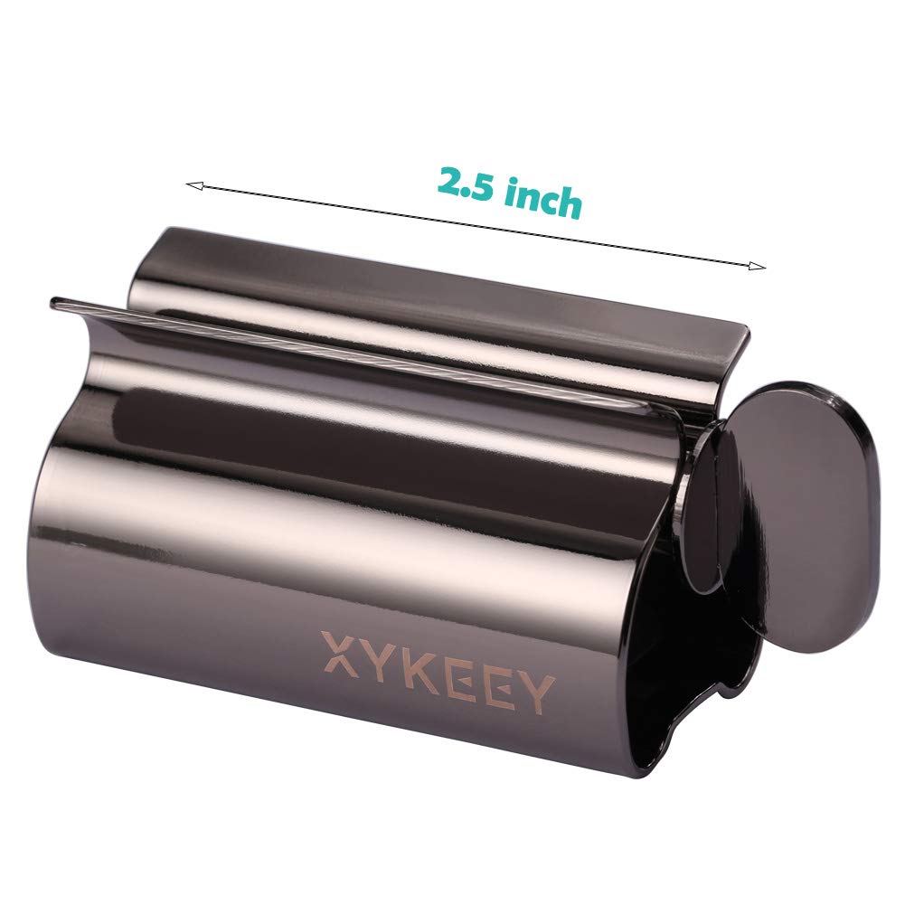 XYKEEY Toothpaste Tube Squeezer - Set of 2 Toothpaste Squeezer Rollers, Metal Toothpaste Tube Wringer Seat Holder Stand (Green) Green