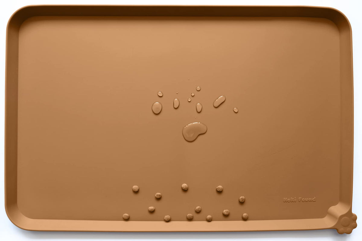 Hoki Found -Waterproof Pet Feeding Mats with High Lips - Multiple Size and...