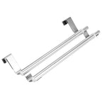 Adjustable Double Layer Stainless Steel Telescopic Towel Rack Fits Over Doors and Cabinets, Optimal for Bathroom, Kitchen, and Garage Organization