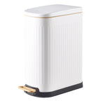 SYNCVIBE Slim Bathroom Trash Can with Soft Close Lid, 3.5 Gal, Matt White 3.5 Gallons