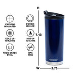 Travel Coffee Mug - 16 Oz. Stainless Steel Insulated Coffee Mug, Leak Proof Tumbler w/Dishwasher Safe Lid, Double Wall Travel Coffee Cup, Reusable Insulated Tumbler for Hot & Cold Beverages… Agata Grey Lid