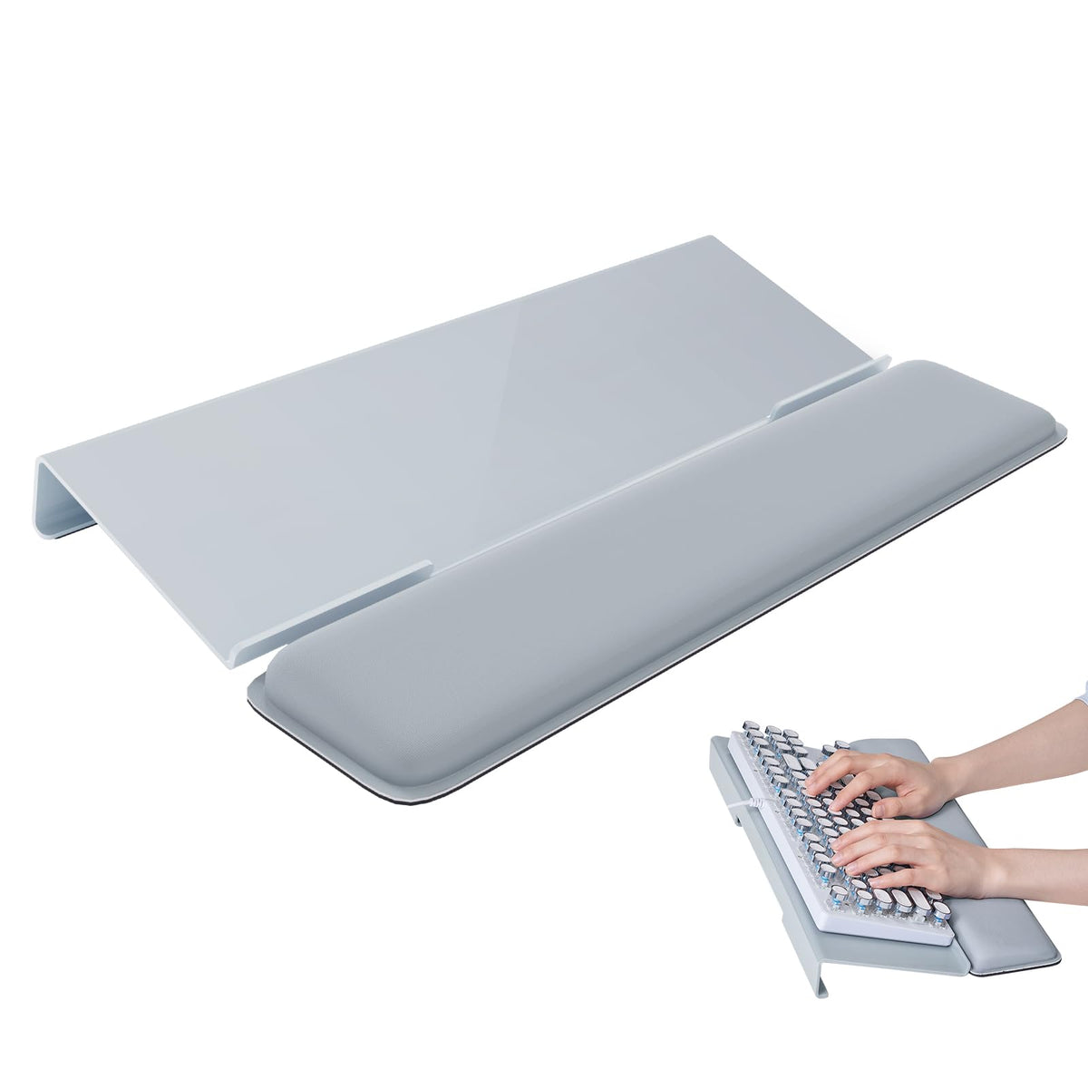 Laborio Computer Keyboard Wrist Rest, Keyboard Riser Stand for Desktop Purple Keyboard Stand With Wrist Rest