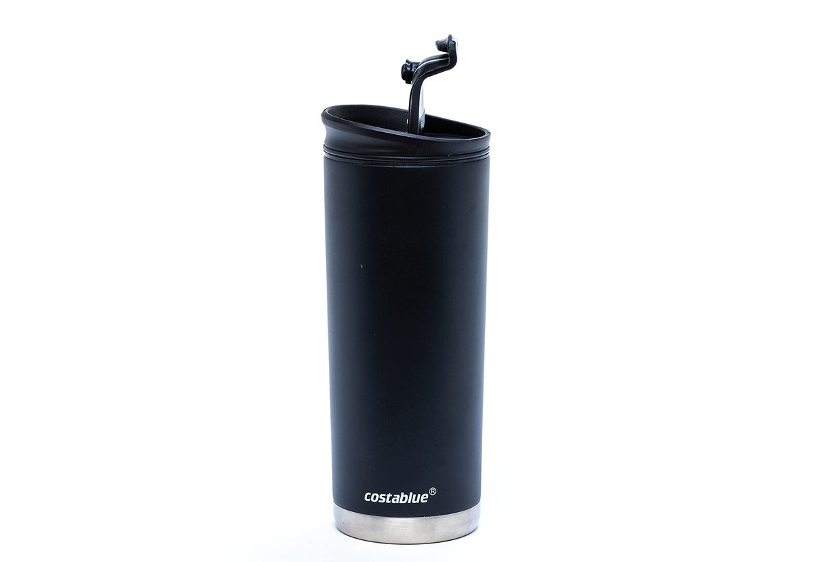 Travel Coffee Mug - 16 Oz. Stainless Steel Insulated Coffee Mug, Leak Proof Tumbler w/Dishwasher Safe Lid, Double Wall Travel Coffee Cup, Reusable Insulated Tumbler for Hot & Cold Beverages… Agata Grey Lid