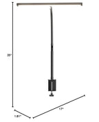 Airlonv LED Desk Lamp with Clamp, 17" Stepless Dimming Light, Black Standard