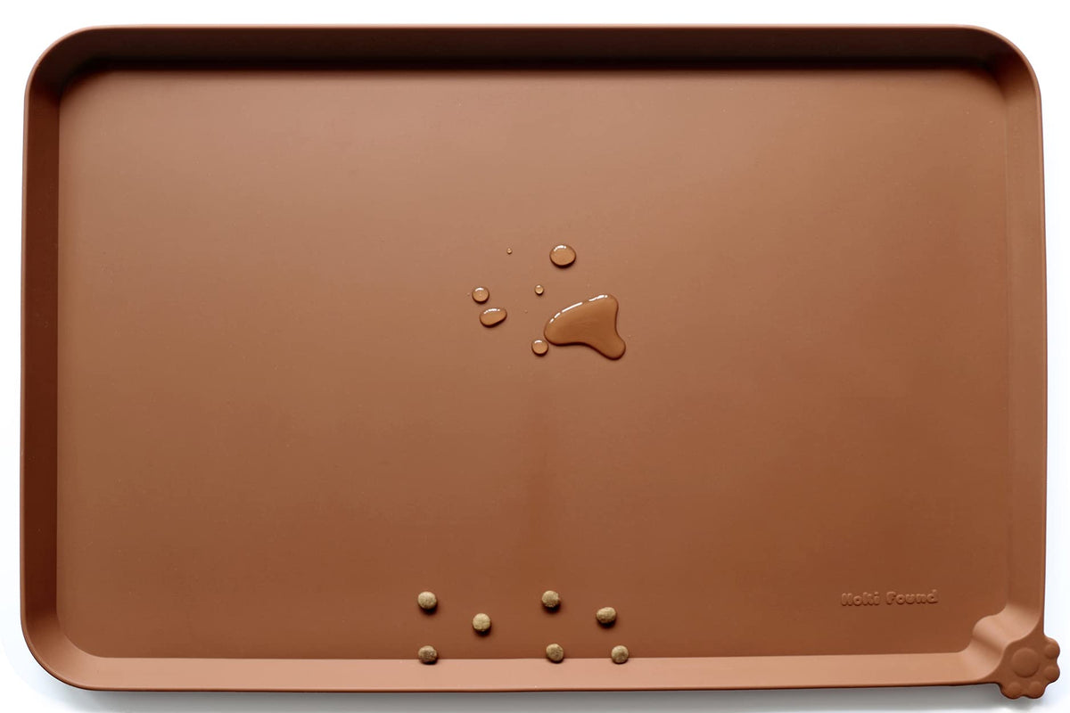 Hoki Found -Waterproof Pet Feeding Mats with High Lips - Multiple Size and...