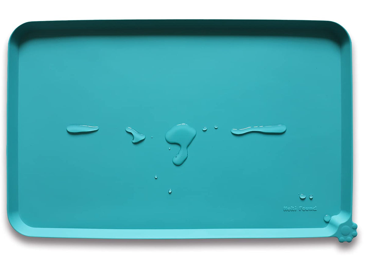 Hoki Found -Waterproof Pet Feeding Mats with High Lips - Multiple Size and...