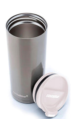 Travel Coffee Mug - 16 Oz. Stainless Steel Insulated Coffee Mug, Leak Proof Tumbler w/Dishwasher Safe Lid, Double Wall Travel Coffee Cup, Reusable Insulated Tumbler for Hot & Cold Beverages… Agata Grey Lid