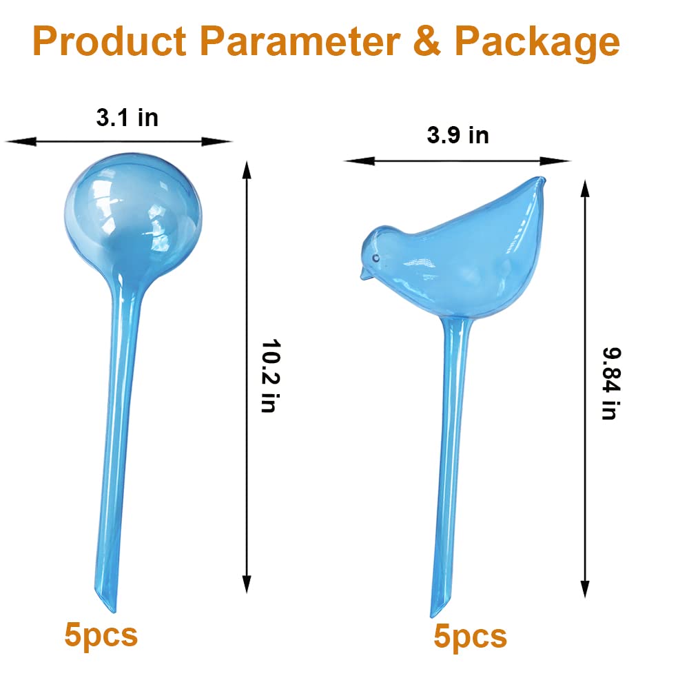 Self Watering Globes for Plant, 10pcs Auto Watering Bulb for Indoor Outdoor A. Blue-6L4S