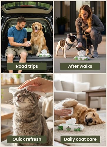 Pogi's Dog Grooming Wipes for Paws & Butt, Fragrance Free, 100 Wipes 100-Count Wipes Unscented