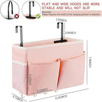 Bedside Caddy Organizer 5 Pockets and 4 Hooks for Bunk Bed Black