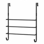 Over The Door Towel Rack, 3 Tier Metal Towel Bars with 2 Hooks for Bathroom,Add Extra Storage with 3 Fixed Towel Bars, 2 Bottom Hooks and Adhesive Pads—Perfect for bathrooms, bedrooms and RVs.