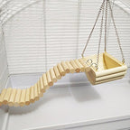 Hypeety Hamster Toys Wooden Maze Tunnel Toy with Plastic Cover for Hamster