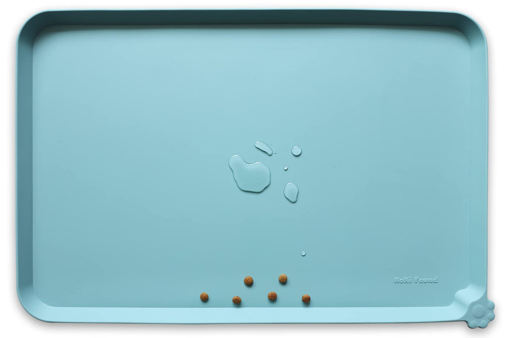 Hoki Found -Waterproof Pet Feeding Mats with High Lips - Multiple Size and...