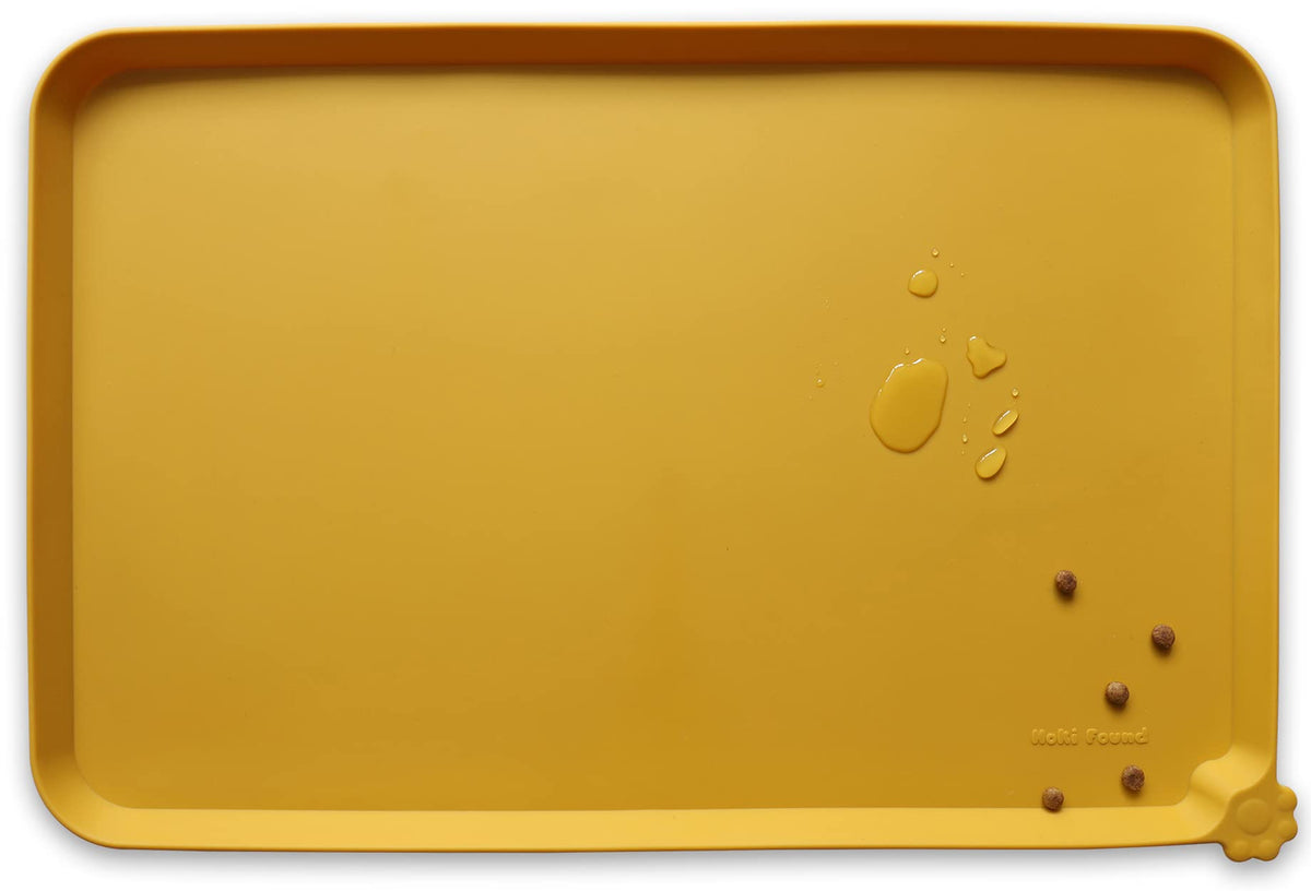 Hoki Found -Waterproof Pet Feeding Mats with High Lips - Multiple Size and...