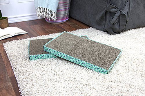 Kitty City Cat Scratcher– 2-Pack Durable Corrugated Cardboard Scratch Pads...