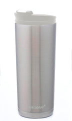 Travel Coffee Mug - 16 Oz. Stainless Steel Insulated Coffee Mug, Leak Proof Tumbler w/Dishwasher Safe Lid, Double Wall Travel Coffee Cup, Reusable Insulated Tumbler for Hot & Cold Beverages… Agata Grey Lid