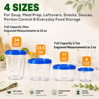 20 Pack Freezer Food Storage Containers with Twist Lids for Soup Meal Prep