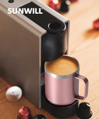 SUNWILL Insulated Coffee Mug, Stainless Steel 14 oz, Splash-Proof Lid Powder Coated Navy Blue 14 Ounces