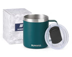 SUNWILL Insulated Coffee Mug, Stainless Steel 14 oz, Splash-Proof Lid Powder Coated Navy Blue 14 Ounces