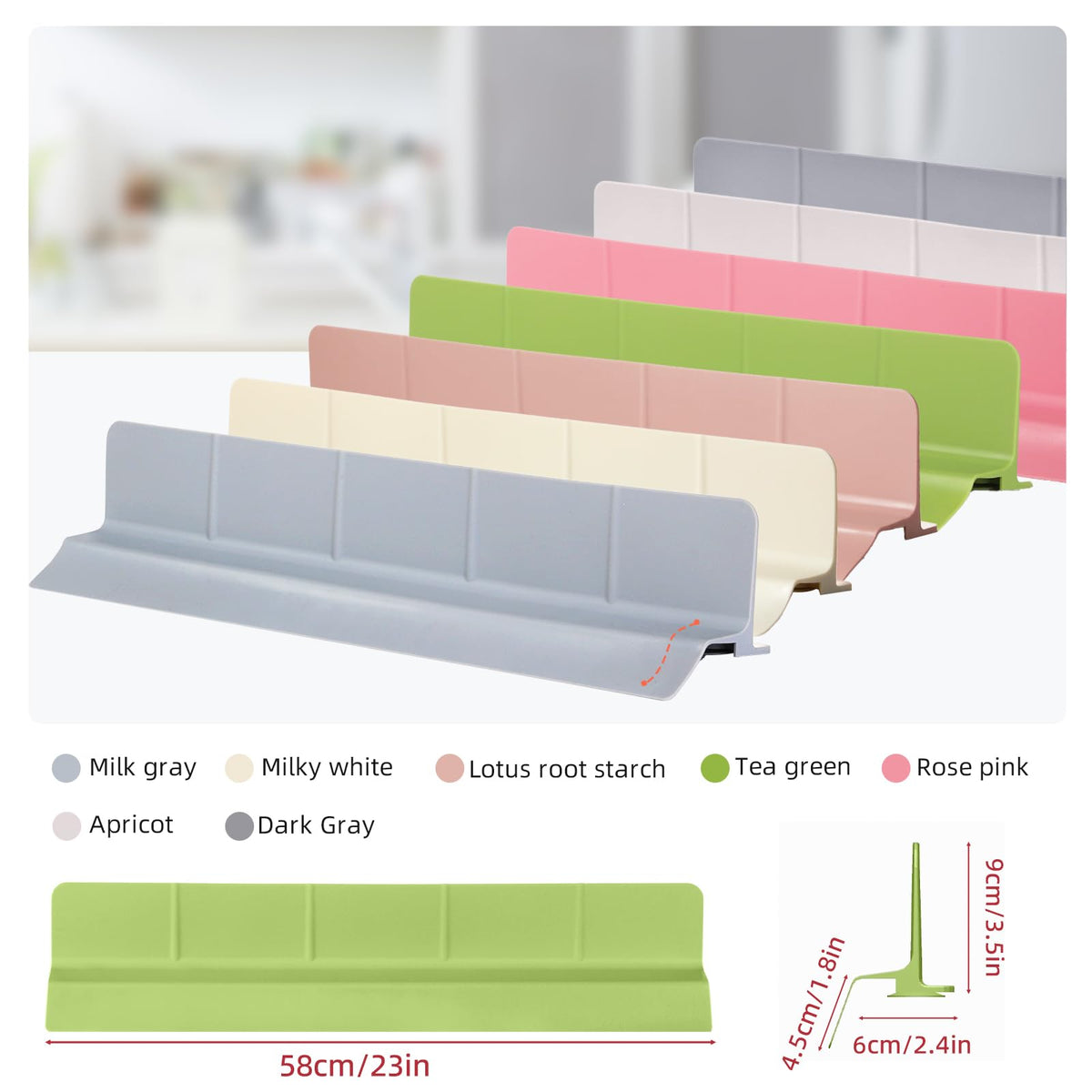 23" Ultra Silicone High Sink Splash Guard, Grey Gray