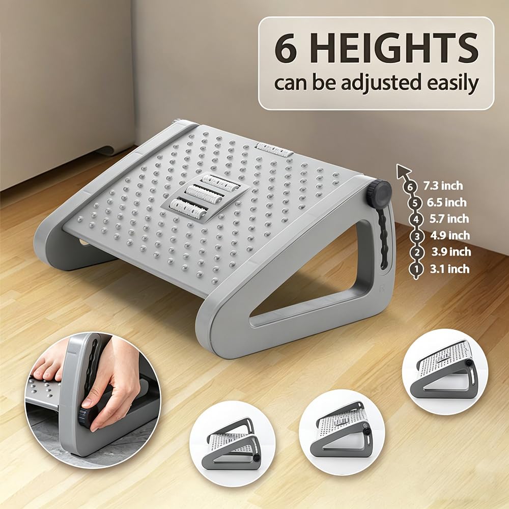 Adjustable Foot Rest Under Desk for Ergonomic Support at Work
