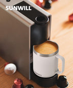 SUNWILL Insulated Coffee Mug, Stainless Steel 14 oz, Splash-Proof Lid Powder Coated Navy Blue 14 Ounces