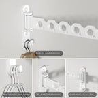 Wall Mounted Clothes Hanger Rack Foldable for Laundry Drying Rack Black Long 2P