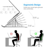 Leeboom Laptop Stand for Desk, Adjustable Foldable Aluminum Riser, Silver