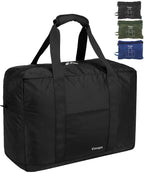 Foldable Travel Duffle Bag with Trolley Sleeve 40L Travel Bag Black