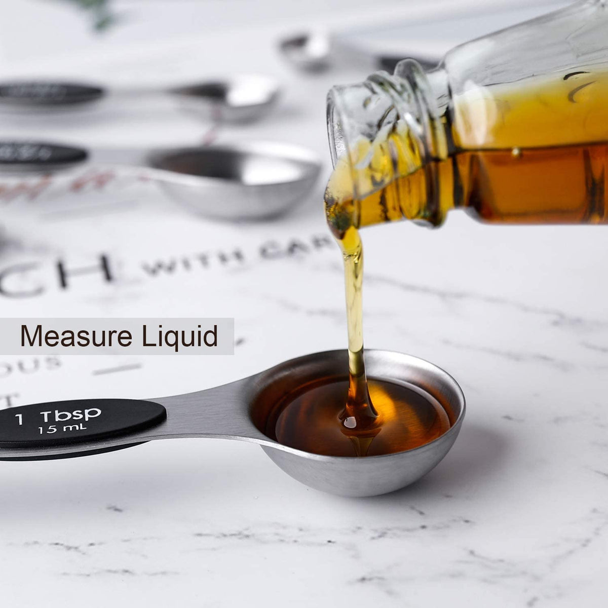 Magnetic Stainless Steel Dual-Sided Measuring Spoons Set