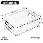 Clear Plastic Storage Bins, Pantry Organizers and Storage, Kitchen Organization and Storage Containers Bins for Organizing, Fridge, Freezer, Bathroom, Pantries, Medicine Cabinet Organizer Bin 4 10.8 X 7.9 X 3.4