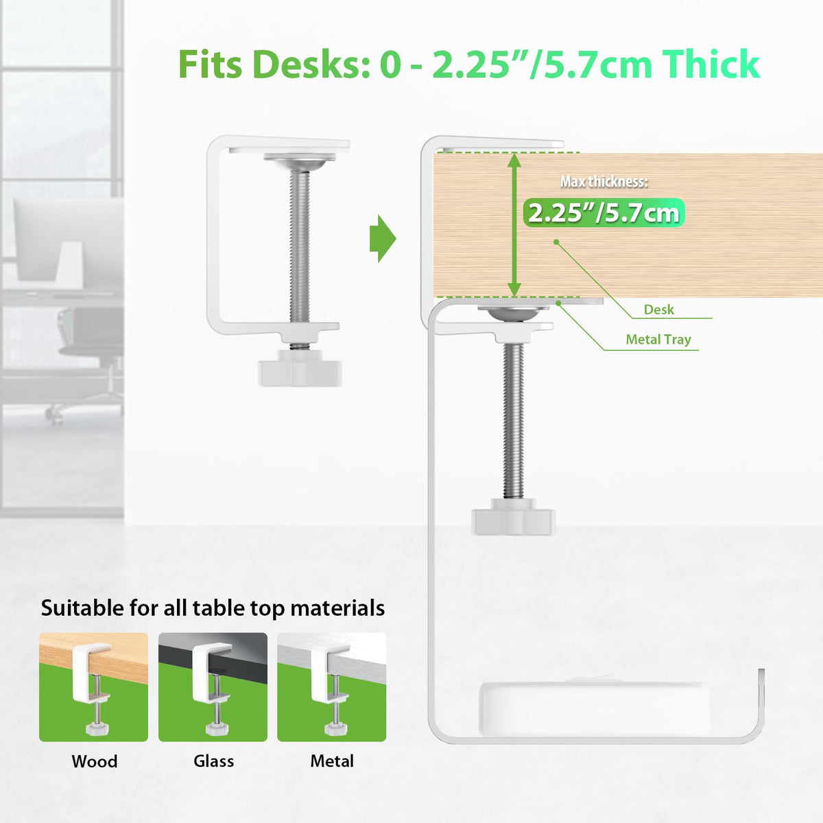 Under Desk Cable Management Tray and Metal Cord Organizer