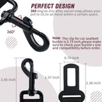 COOYOO Dog Seat Belt,3 Piece Set Retractable Dog Car Harness Adjustable for Vehicle Nylon Pet Safety Heavy Duty & Elastic Set 03-Black+Blue