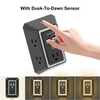 Wall Charger, Surge Protector, QINLIANF 5 Outlet Extender with 4 USB Ports Black 3U1C