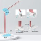 LED Desk Lamp with Wireless Charger, USB Charging Port, Eye Care Black PRO
