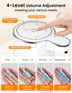 Automatic Soap Dispenser Touchless, USB Rechargeable Hand Soap Dispenser, 4 Adjustable Soap Levels, IPX5 Waterproof, 12.8oz/380ml, Countertop or Wall Mounted for Bathroom and Kitchen, White Liquid