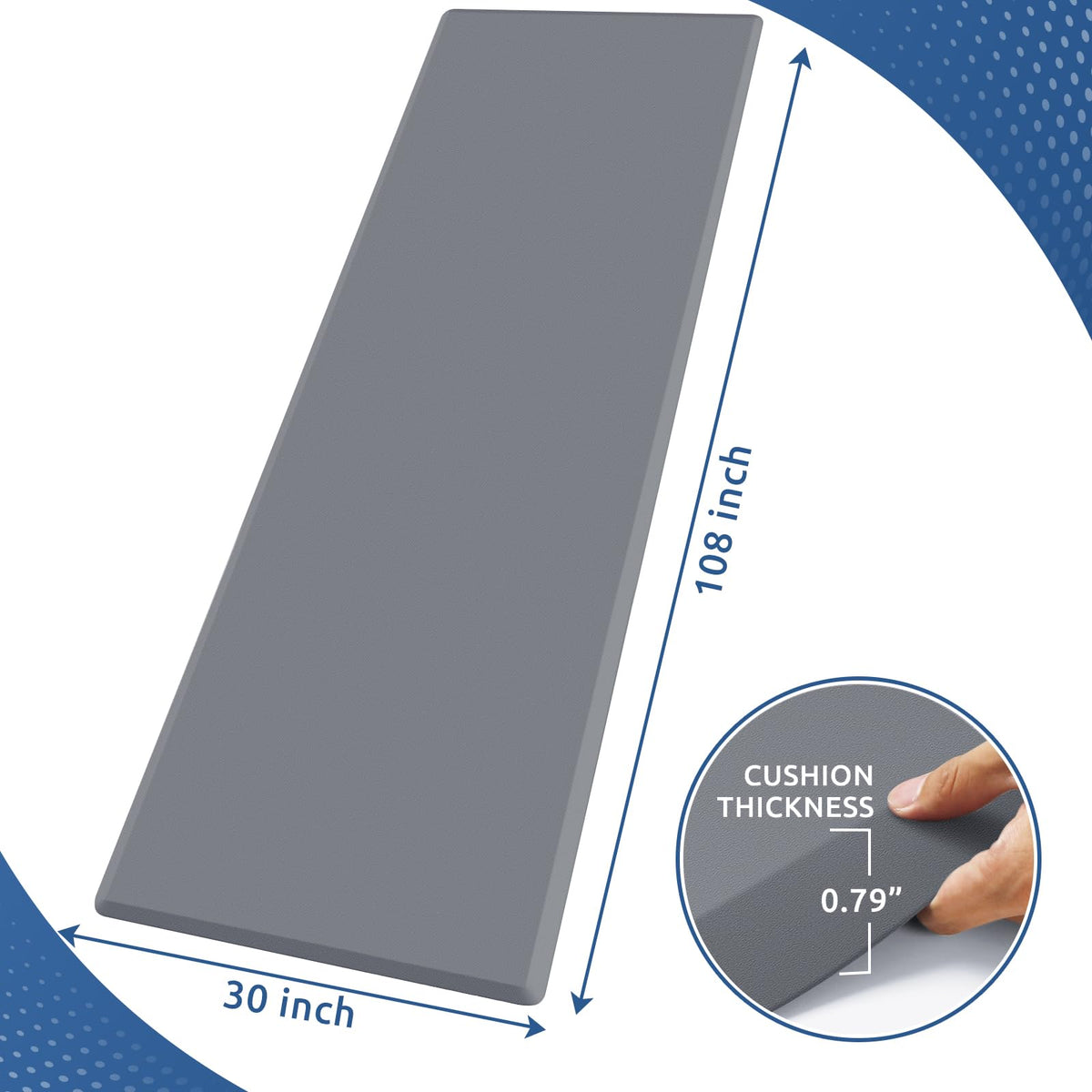 Kitchen Mat Cushioned Anti Fatigue Rug Standing and Comfort Floor Mats Chocolate 39"L x 17.3"W x 0.5"Th