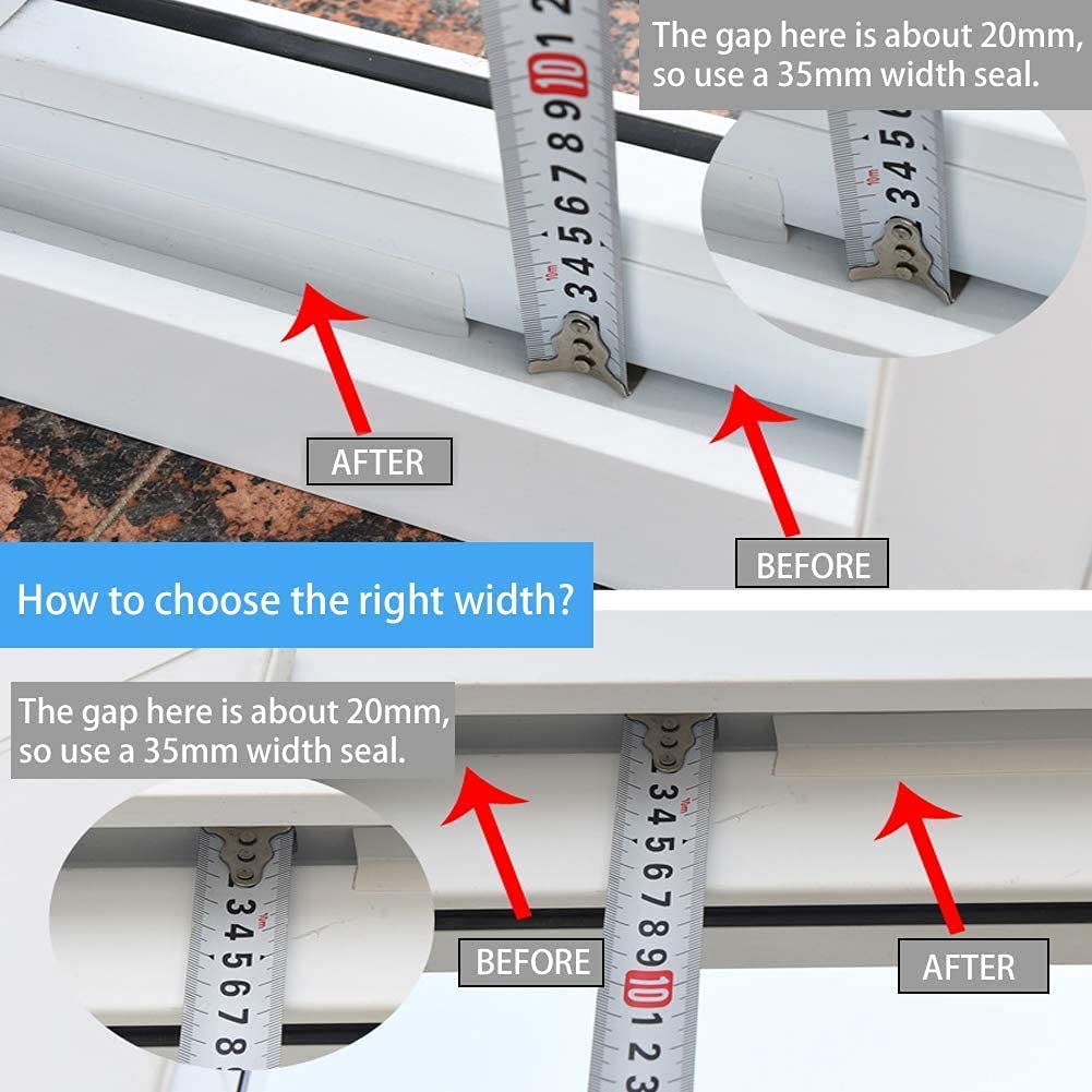 TAROSE Weather Stripping Door Seal, 33 Feet Long Transparent (Width 25mm)
